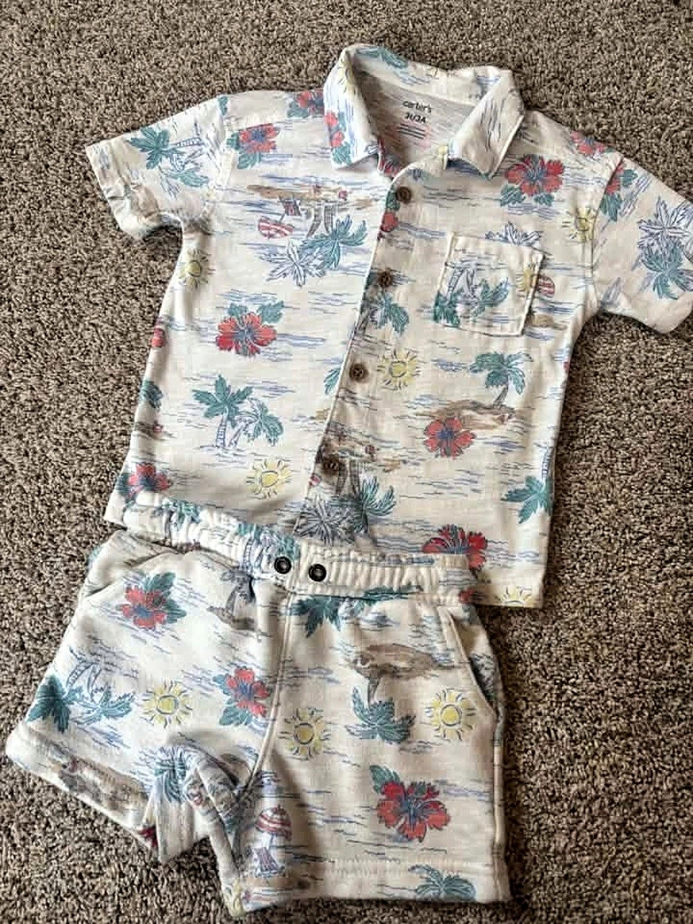 Bundle of 4 Carter's Kids Matching Shorts Sets (Size 3T)